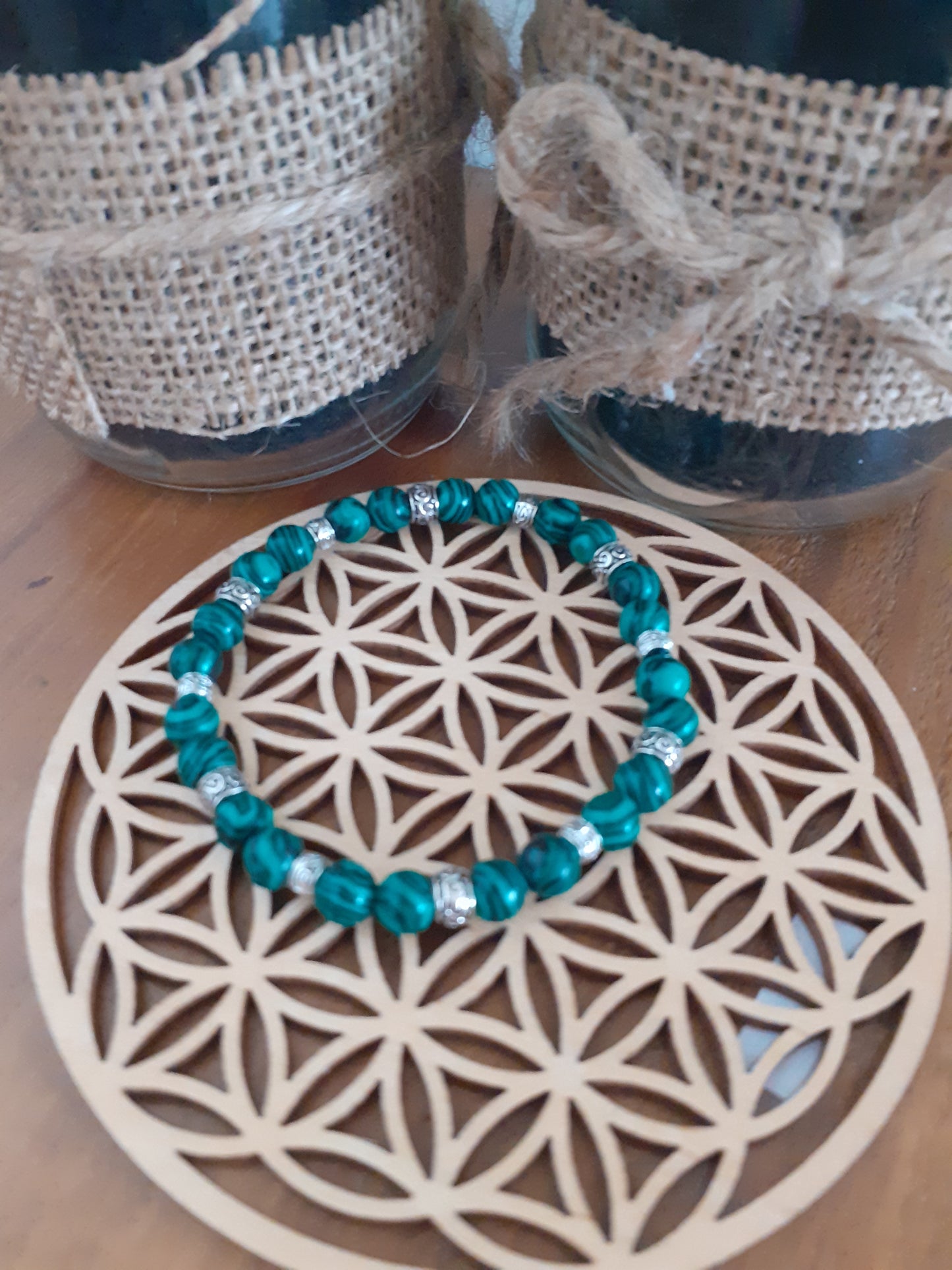 Bracelet en Pierres de Malachite