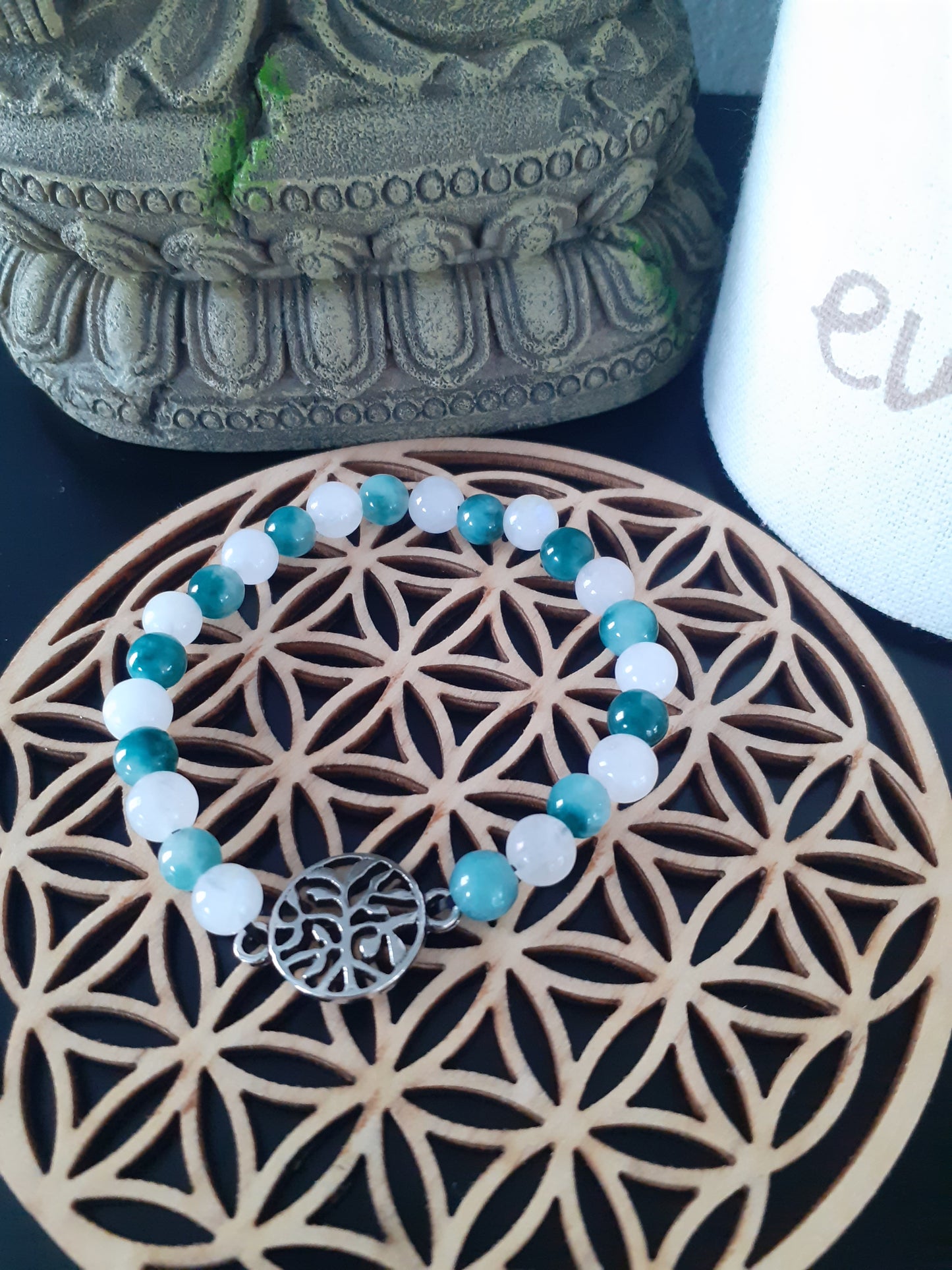 Bracelet Pierre de Jade et Pierre de Lune